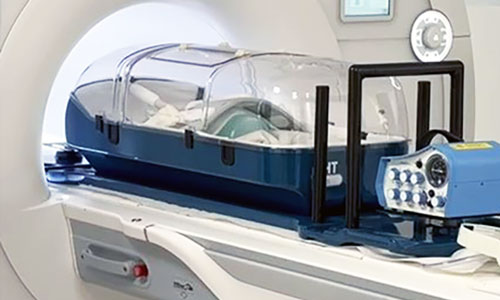 The ScanPod enters an MR device